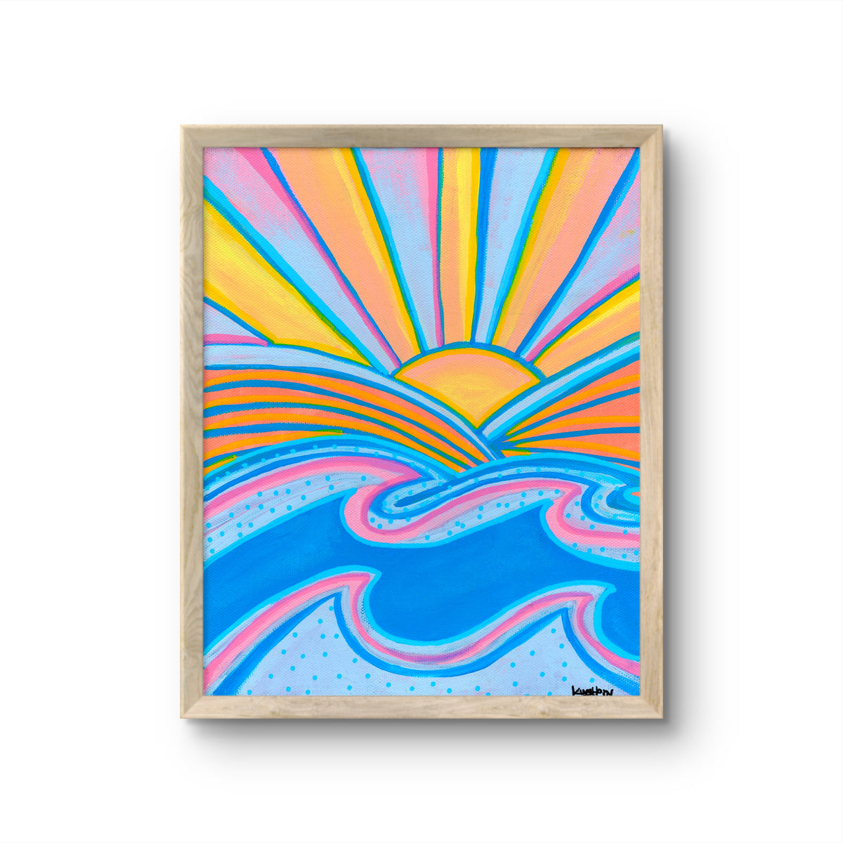Colorful Sunrise Ocean Wall Art | Coastal Wave Print