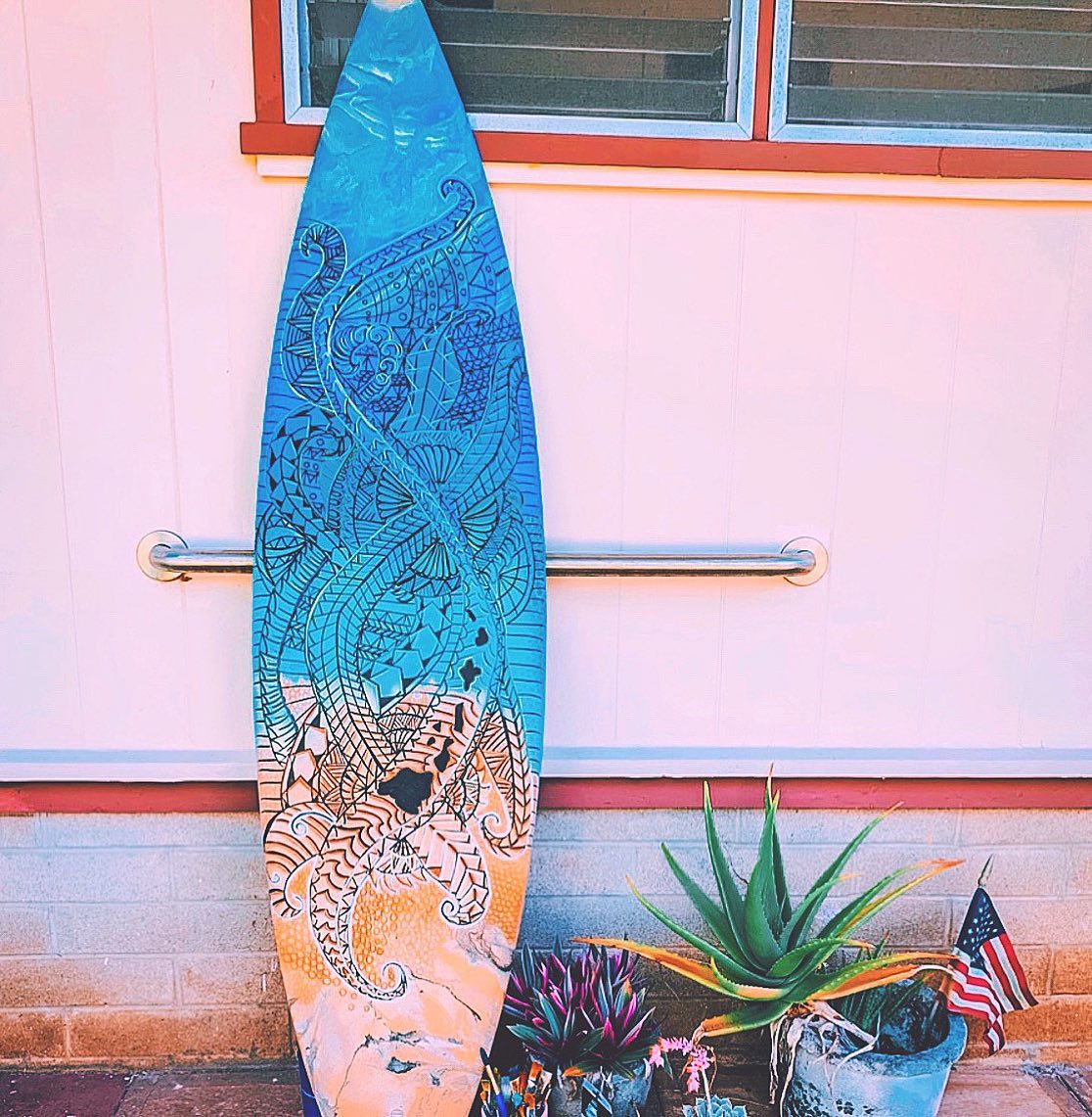 Hand Painted Surfboard