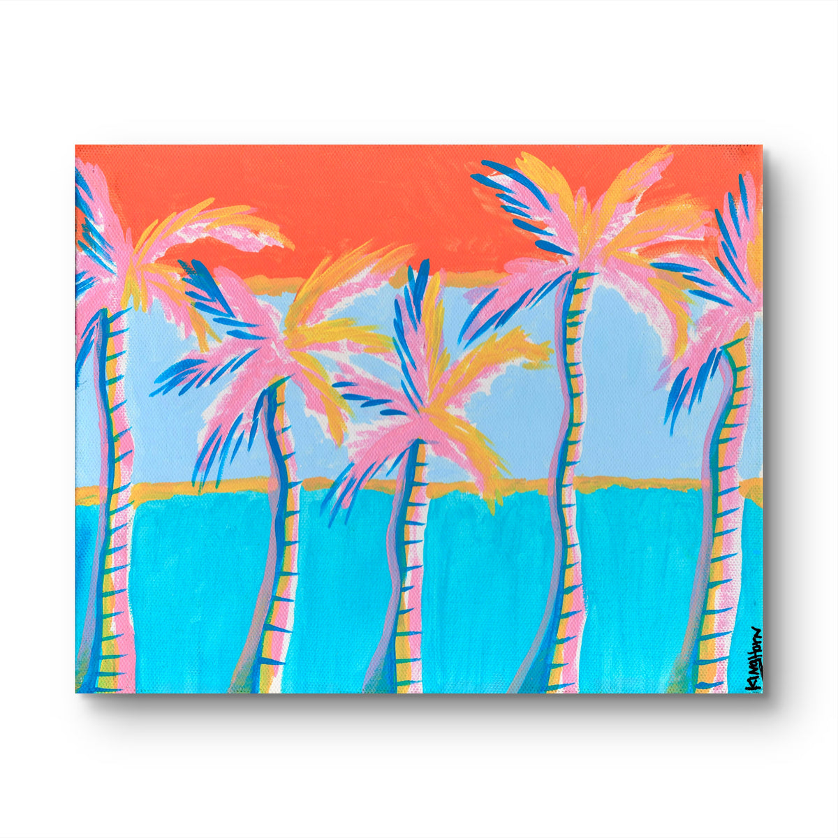 Colorful Palm Tree Wall Art | Tropical Coastal Print