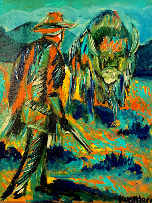 Wild West Original Painting on Canvas 11" X 14"