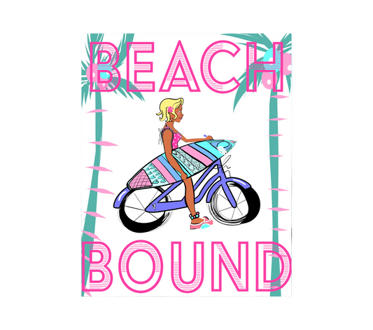 Surfer Girl Summer Art Print